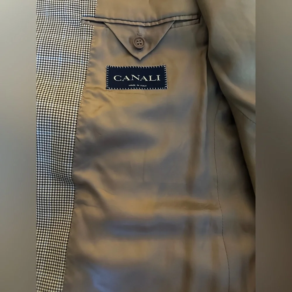 Canali Sport Coat Brown Checked  Padded Shoulders Size 42  EUR 52 Made In Italy